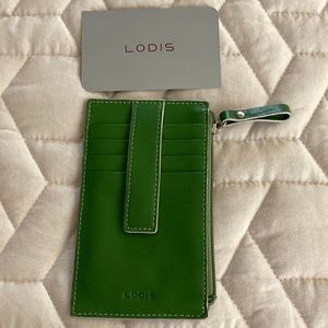 Leather card, ID and zipper cash holder. Perfect condition. Slips into pocket